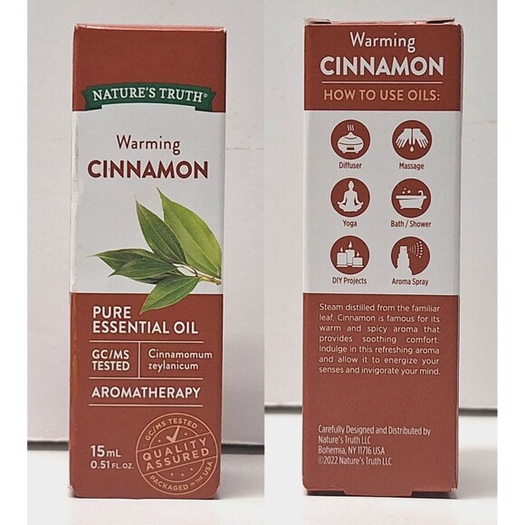 NEW Natures Truth Pure Essential Oil Warming Cinnamon 0.51 fl oz Aromatherapy - Picture 2 of 5